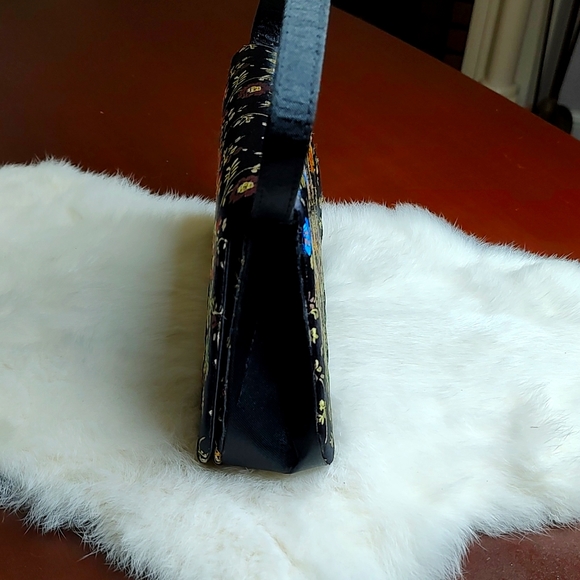 Vintage Floral Asian Flair Satin Evening Bag - Picture 4 of 12